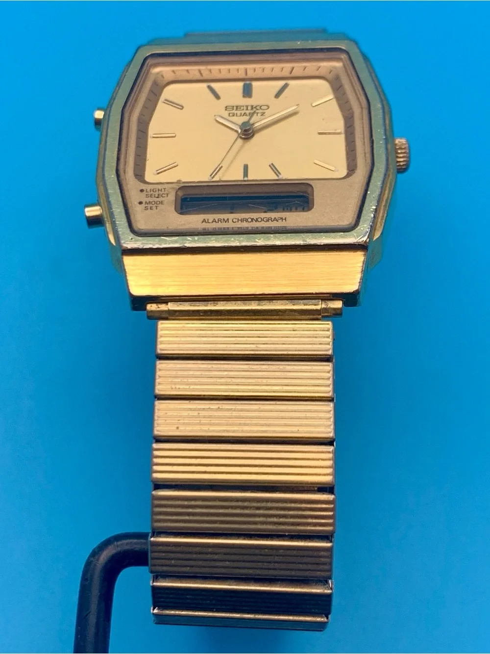 SEIKO H601-5400 Men’s Vintage Ana-Dig Wristwatch Chrono Date Working New Battery